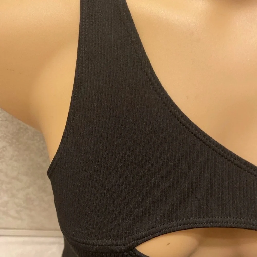 SHEIN Black One-Shoulder Swim One Piece